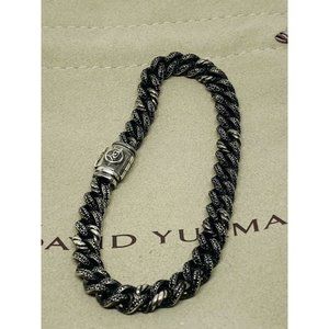 $4200 David Yurman Sterling Silver BraceletBlack  Pave Diamonds 6.5” 6.4mm